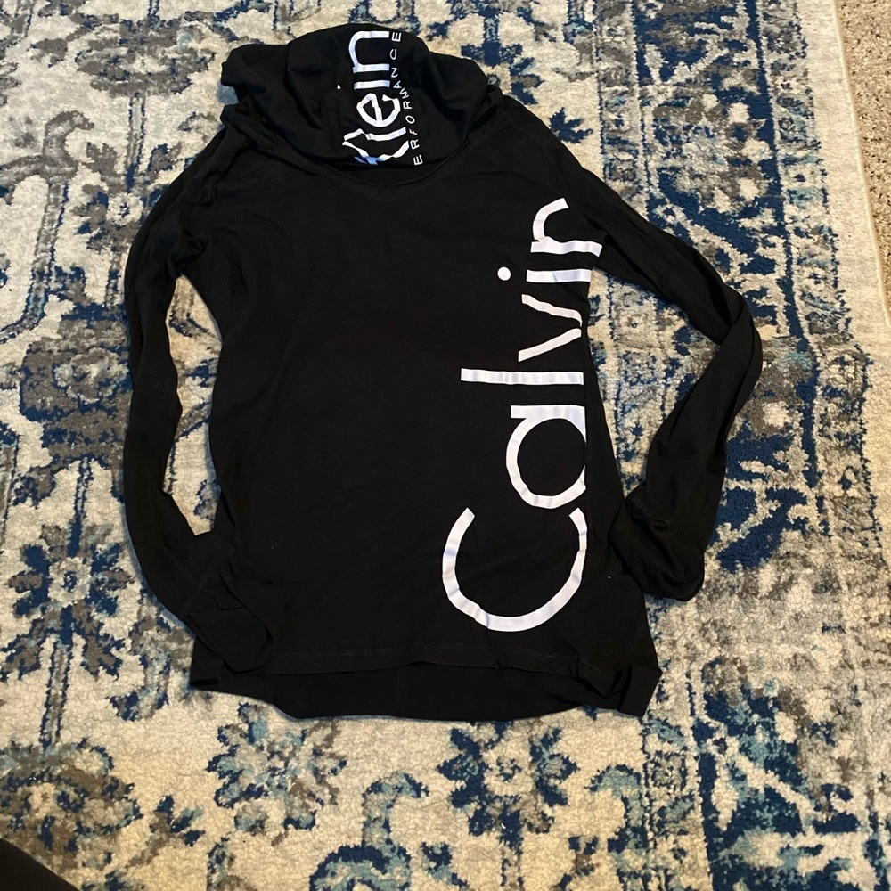 Black Calvin Klein hooded tee